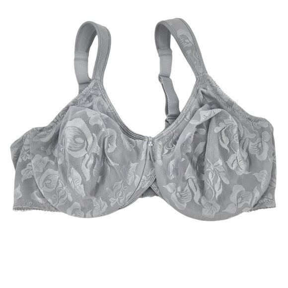 Wacoal Blue Floral Print Lace Awareness Full Coverage Underwire Bra Size 40D - Picture 1 of 3